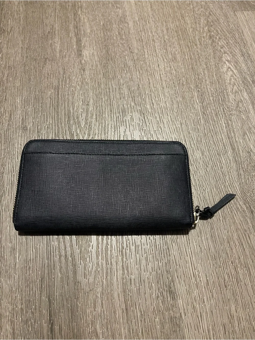 Ted Baker Navy Saffiano Zip Around Wallet with Gold Logo